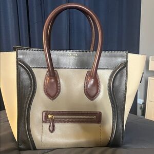 Celine Elegant Cream and Black Tote